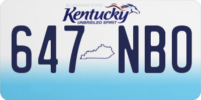 KY license plate 647NBO