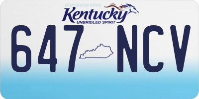KY license plate 647NCV