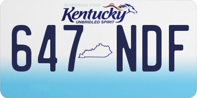 KY license plate 647NDF