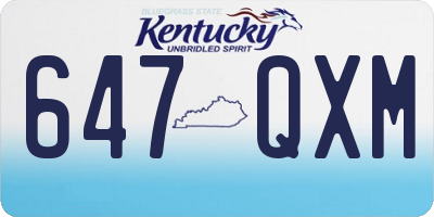 KY license plate 647QXM