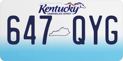 KY license plate 647QYG