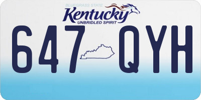 KY license plate 647QYH