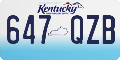 KY license plate 647QZB