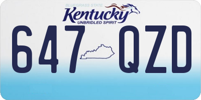KY license plate 647QZD