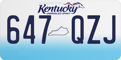 KY license plate 647QZJ