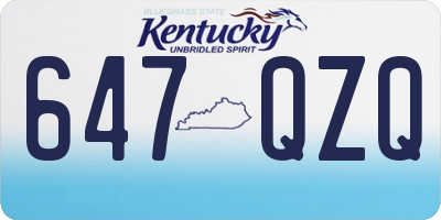KY license plate 647QZQ