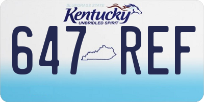 KY license plate 647REF