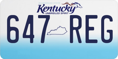 KY license plate 647REG