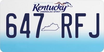 KY license plate 647RFJ