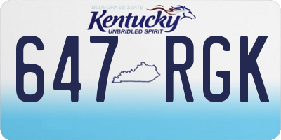 KY license plate 647RGK