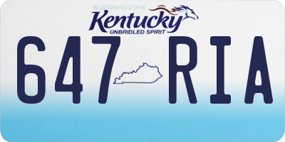KY license plate 647RIA