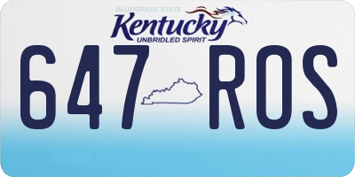 KY license plate 647ROS