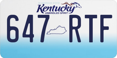 KY license plate 647RTF