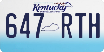 KY license plate 647RTH