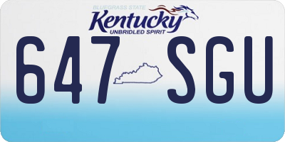 KY license plate 647SGU