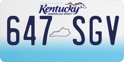 KY license plate 647SGV