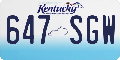 KY license plate 647SGW