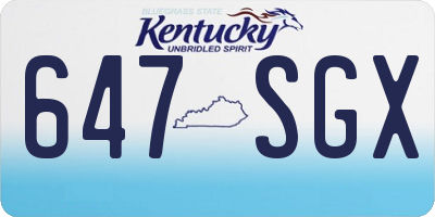 KY license plate 647SGX