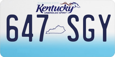 KY license plate 647SGY
