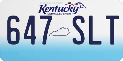 KY license plate 647SLT