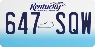KY license plate 647SQW
