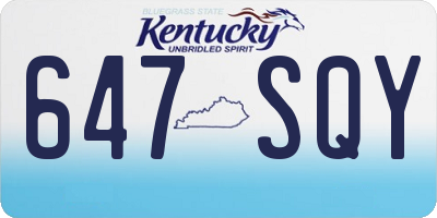 KY license plate 647SQY