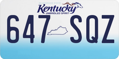 KY license plate 647SQZ
