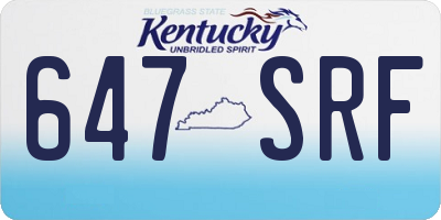 KY license plate 647SRF