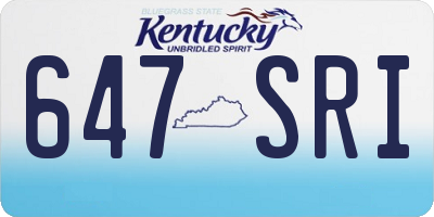 KY license plate 647SRI