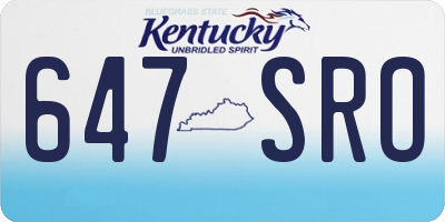 KY license plate 647SRO