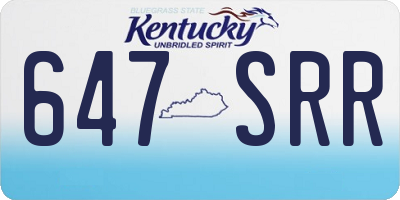 KY license plate 647SRR