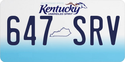 KY license plate 647SRV