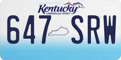 KY license plate 647SRW