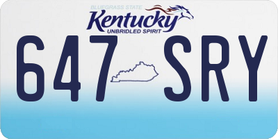 KY license plate 647SRY