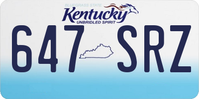 KY license plate 647SRZ