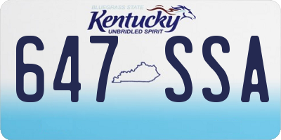 KY license plate 647SSA
