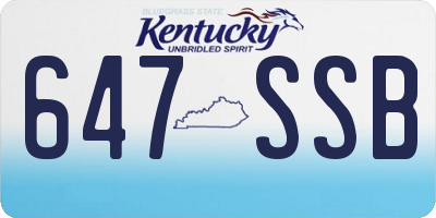 KY license plate 647SSB