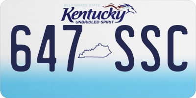 KY license plate 647SSC