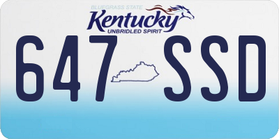KY license plate 647SSD