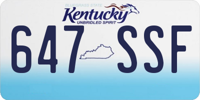 KY license plate 647SSF