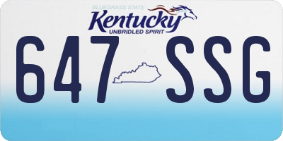 KY license plate 647SSG