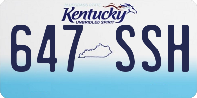 KY license plate 647SSH
