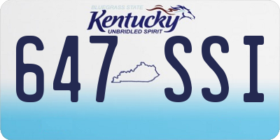KY license plate 647SSI
