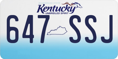 KY license plate 647SSJ
