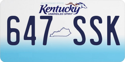 KY license plate 647SSK