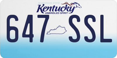 KY license plate 647SSL
