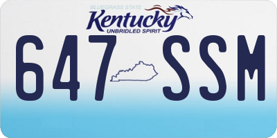 KY license plate 647SSM