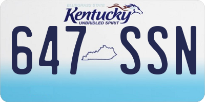 KY license plate 647SSN