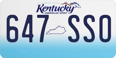 KY license plate 647SSO