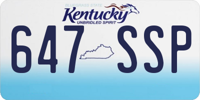 KY license plate 647SSP